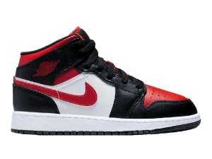 Nike Air Jordan 1 Mid Black Fire Red (GS)