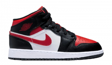 Nike Air Jordan 1 Mid Black Fire Red (GS)