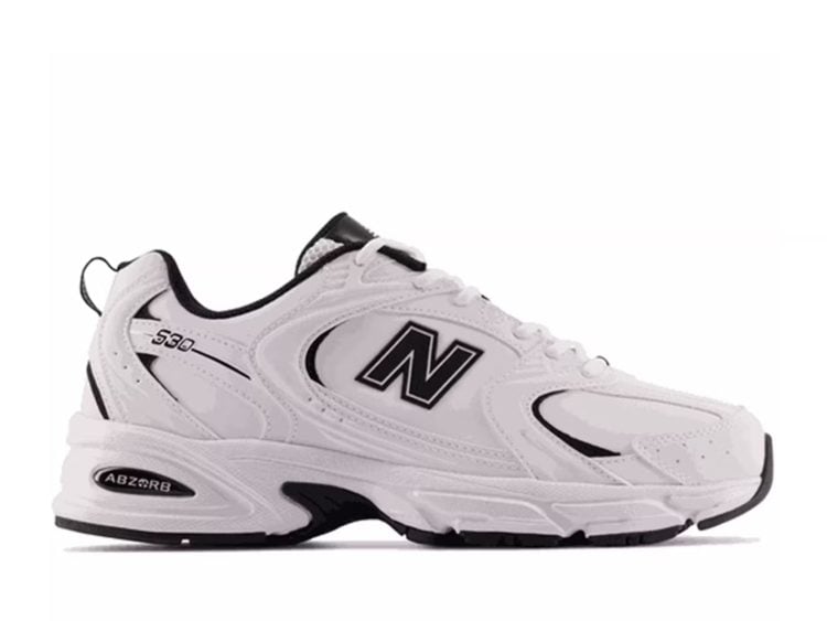 new balance 530 white black leather