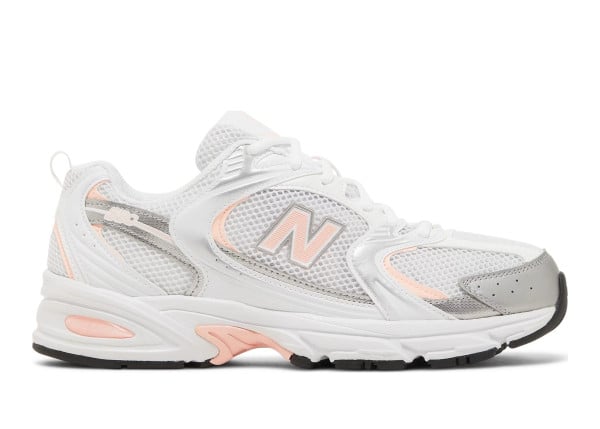 new balance 530 white silver pink