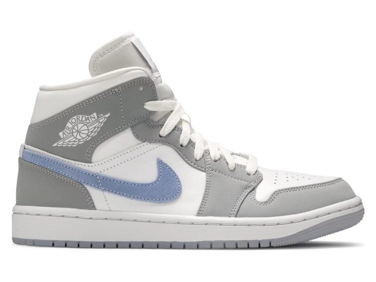 nike air jordan 1 mid grey blue (w)