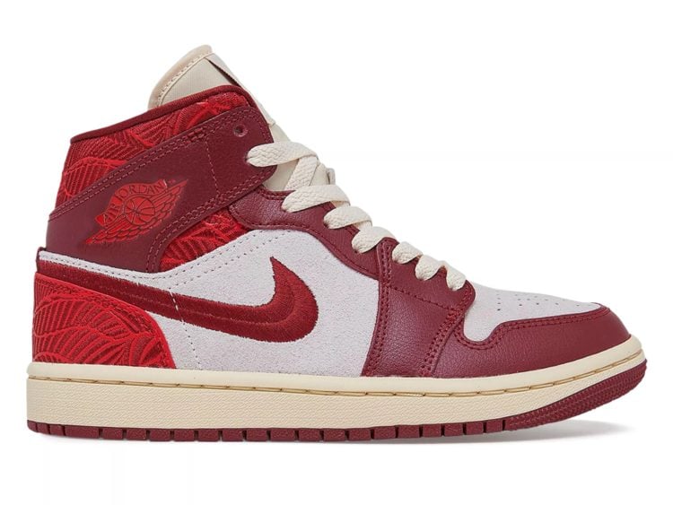 nike air jordan 1 mid se tiki leaf team red (w)