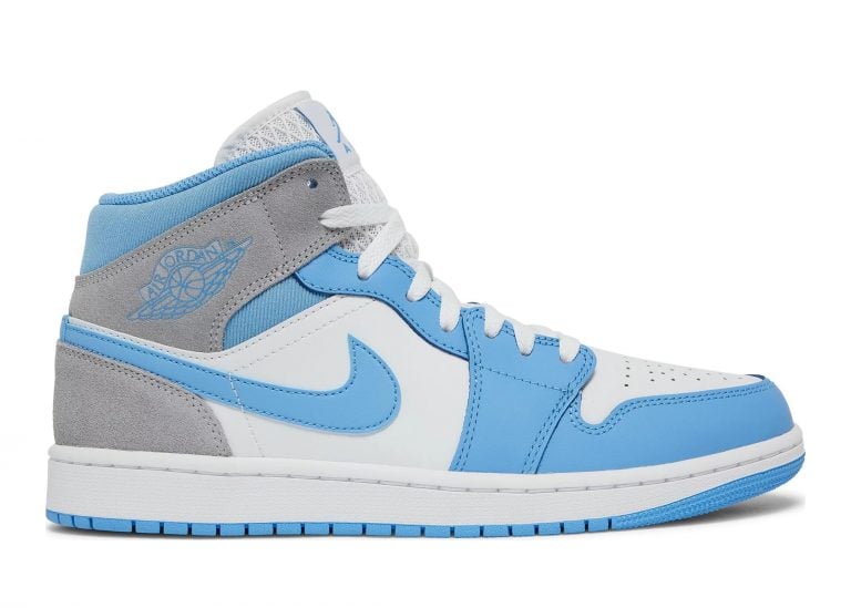 nike air jordan 1 mid university blue grey
