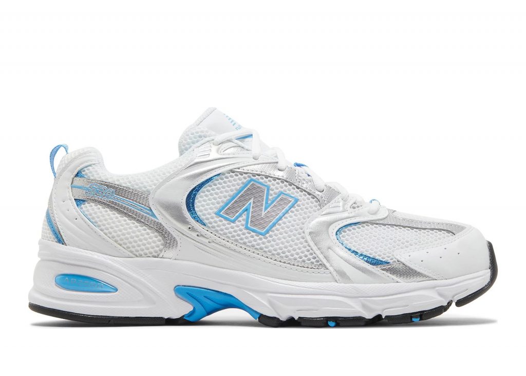 New balance blue and on sale white