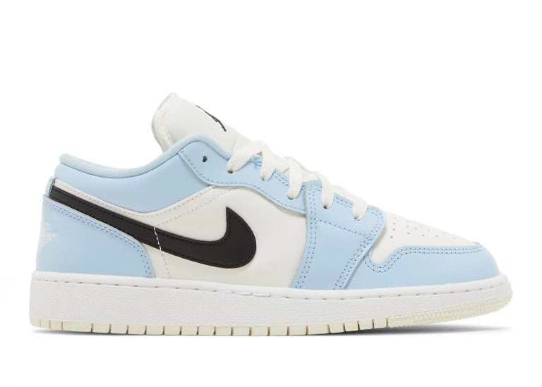 nike air jordan 1 low ice blue black (gs)