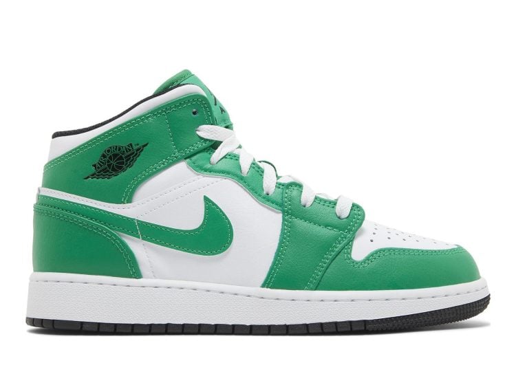 nike air jordan 1 mid lucky green (gs)