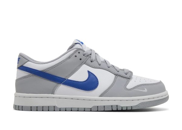 nike dunk low mini swoosh wolf grey game royal (gs)