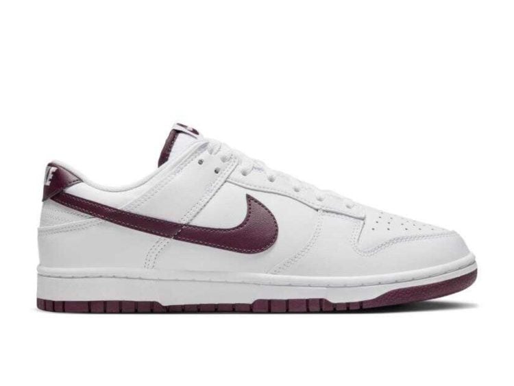 nike dunk low retro white night maroon