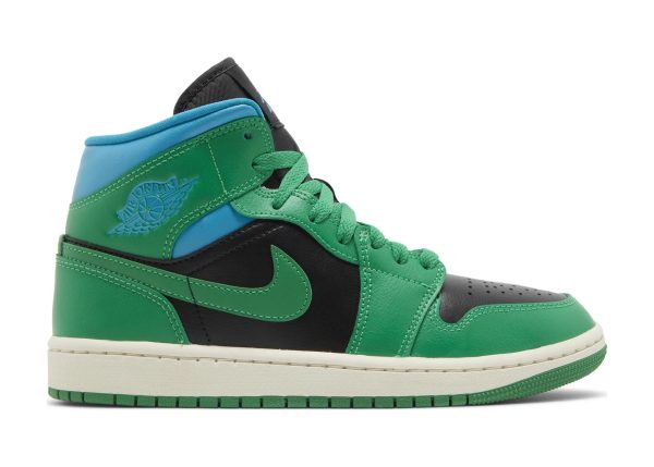 nike air jordan 1 mid lucky green aquatone (w)