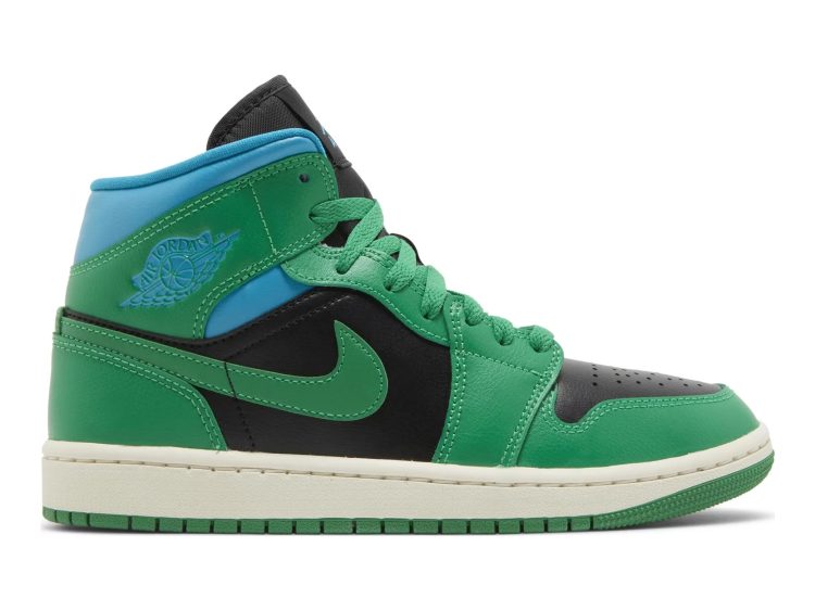 nike air jordan 1 mid lucky green aquatone (w)