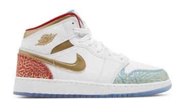 Nike Air Jordan 1 Mid Sneaker School NC to Chicago (GS)