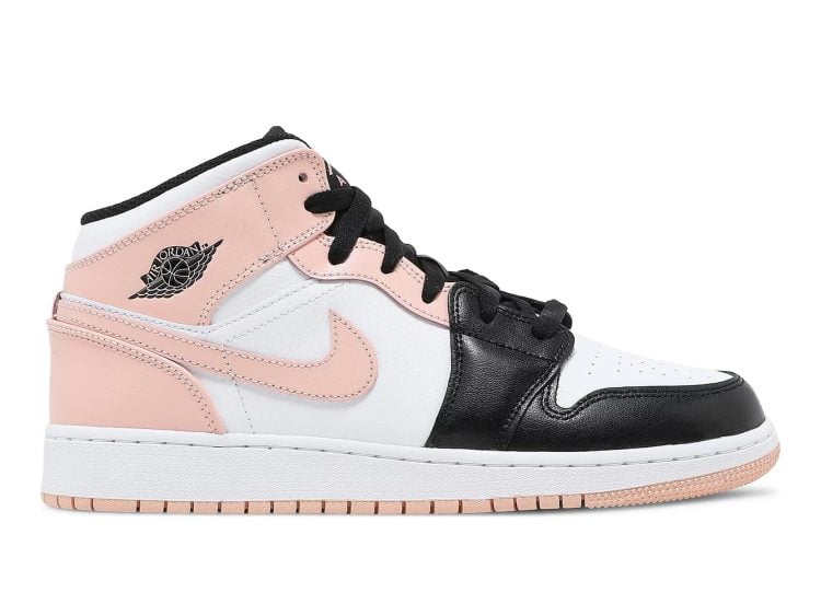 nike air jordan 1 mid crimson tint toe (gs)