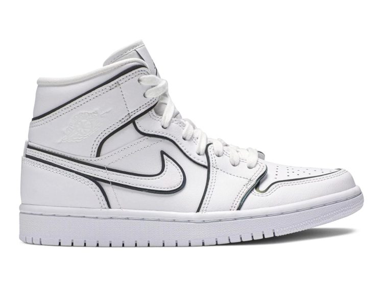 nike air jordan 1 mid iridescent reflective white (w)