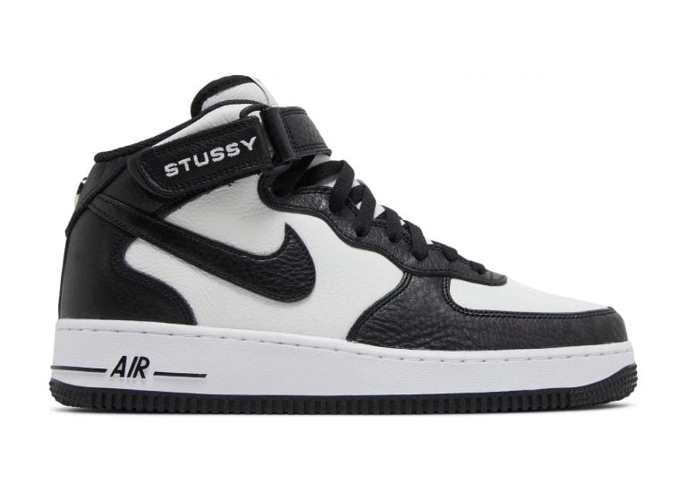 nike air force 1 mid stussy light bone black
