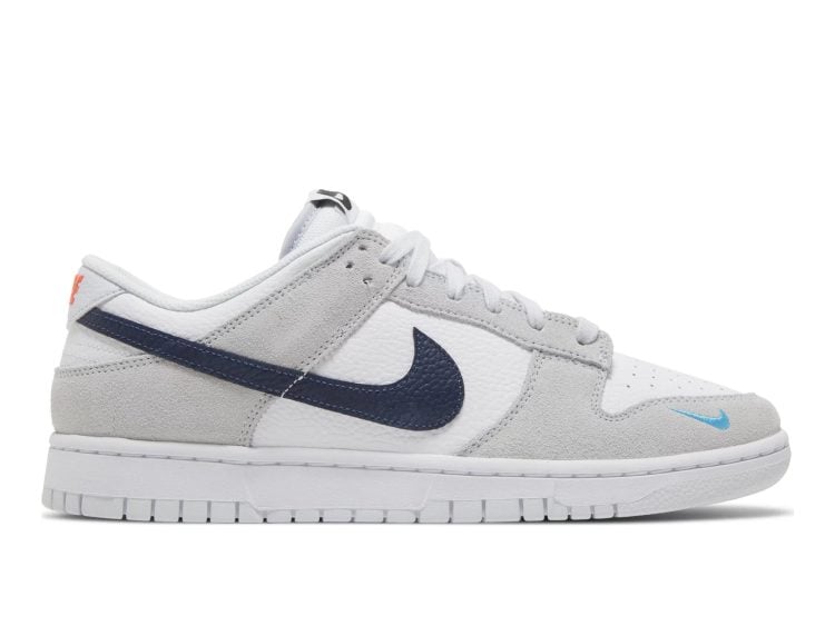 nike dunk low white grey navy aqua mini swoosh