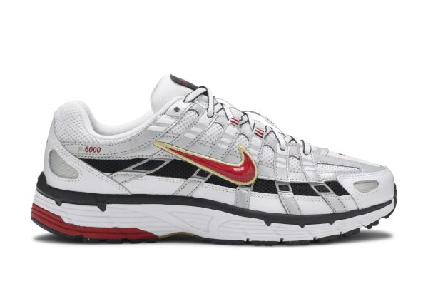 nike p 6000 white gold red (w)