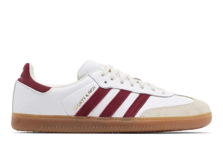 adidas samba sporty & rich white collegiate burgundy