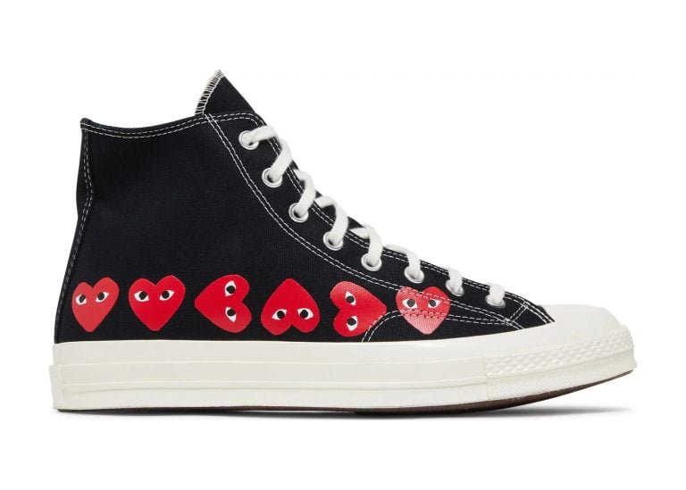 converse chuck taylor all star 70 hi comme des garcons play multi heart black