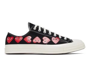converse chuck taylor all star 70 ox comme des garcons play multi heart black