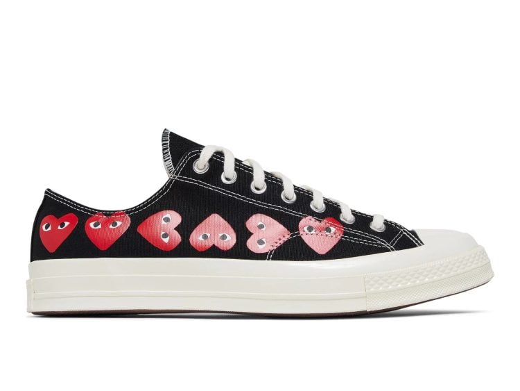 converse chuck taylor all star 70 ox comme des garcons play multi heart black