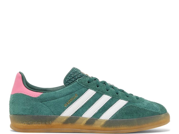 adidas gazelle indoor collegiate green lucid pink (w)