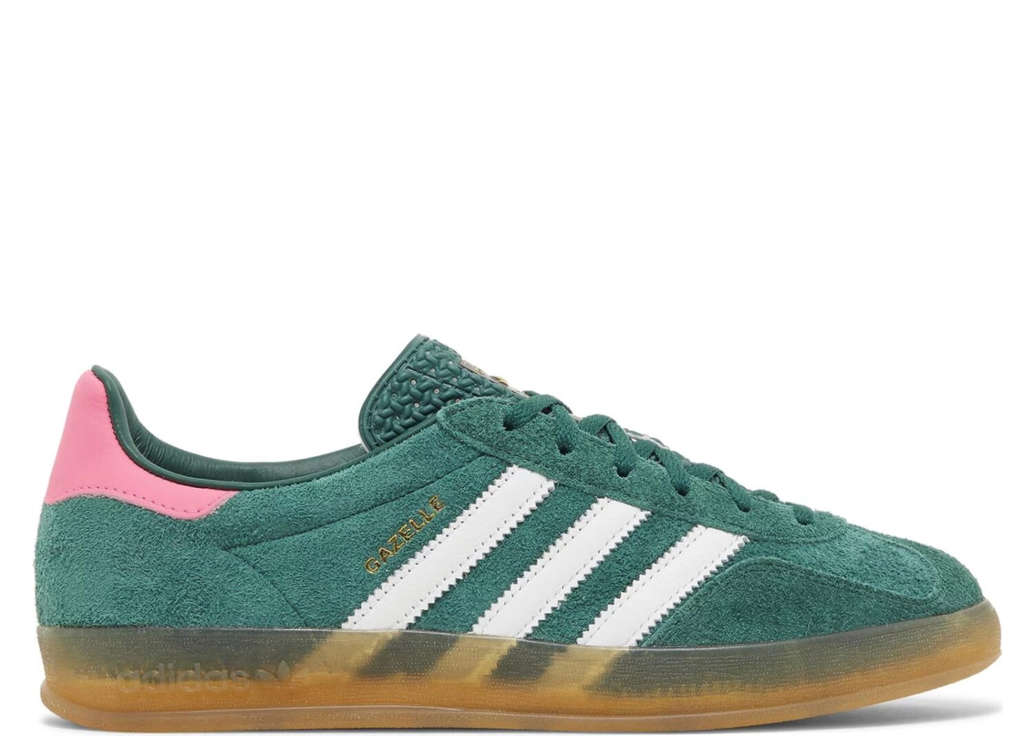 adidas gazelle indoor collegiate green lucid pink (w)