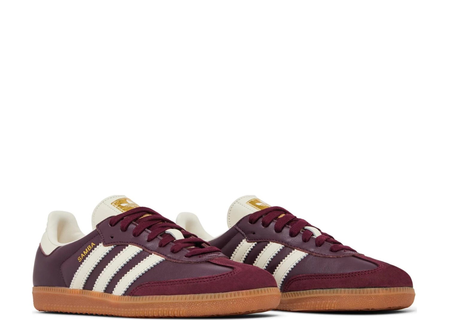 adidas samba og maroon gold metallic