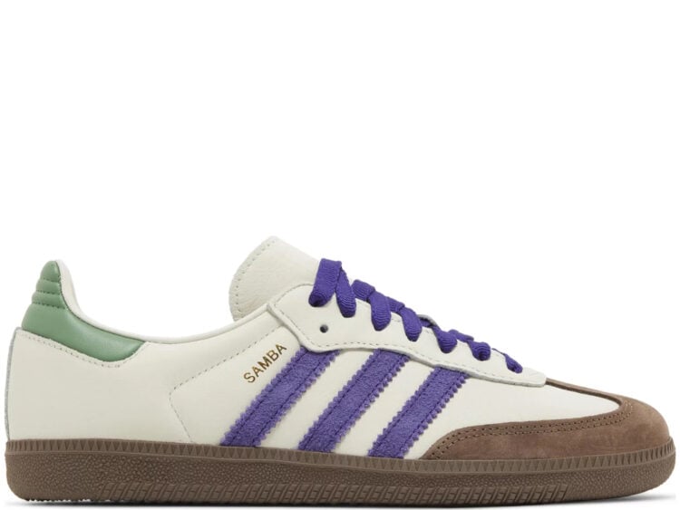 adidas samba og off white core purple green brown (w)