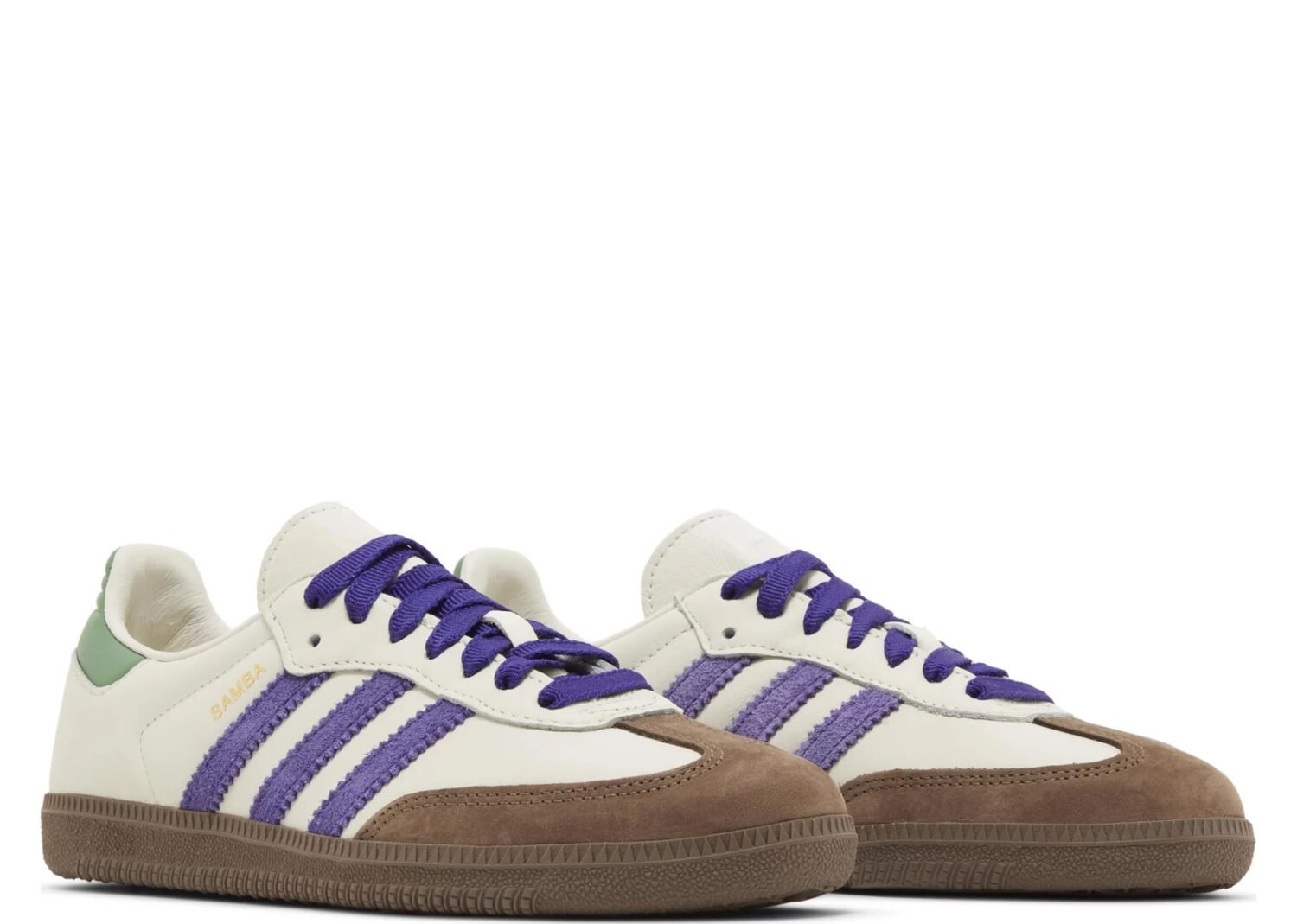 adidas samba og off white core purple green brown (w)