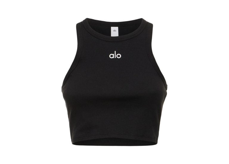 alo yoga aspire tank black white