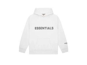fear of god essentials hoodie white