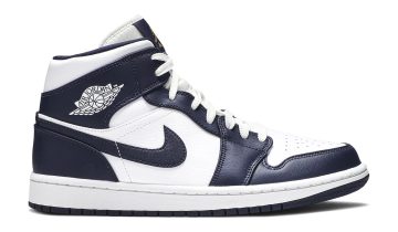 Nike Air Jordan 1 Mid White Metallic Gold Obsidian