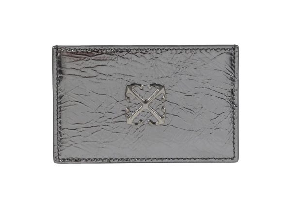 off white jitney simple lamina card case silver