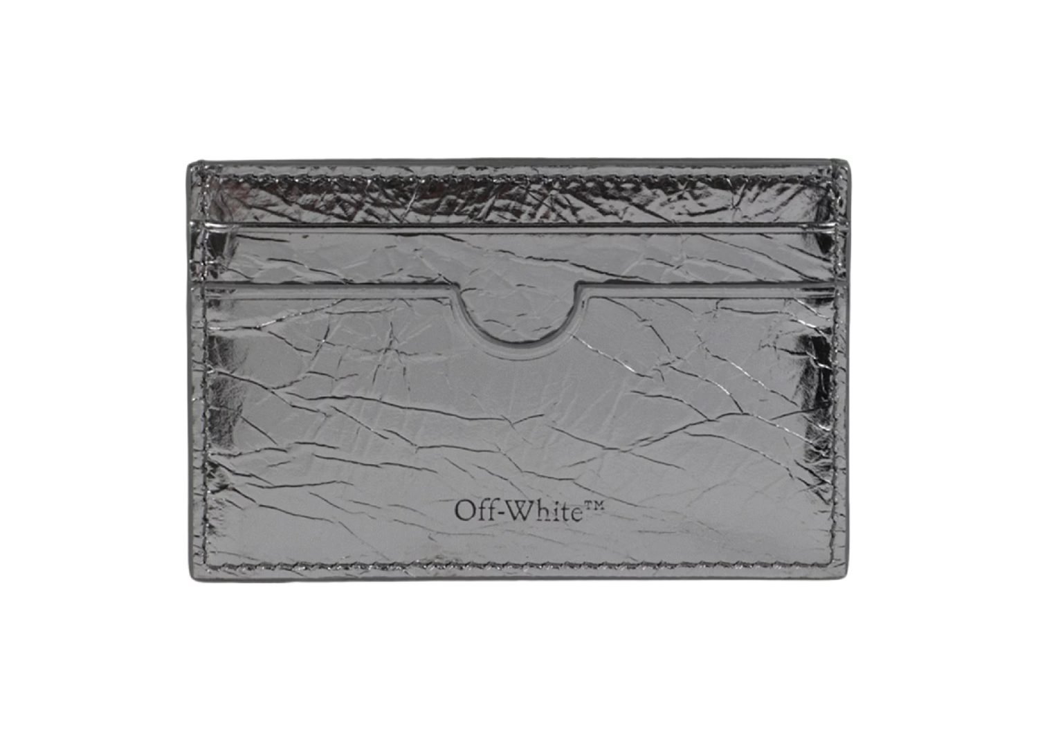off white jitney simple lamina card case silver 2