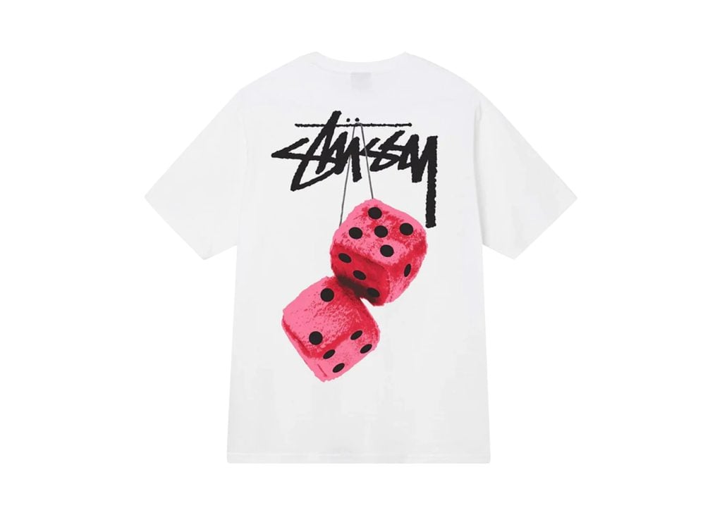 Stüssy Fuzzy Dice Tee White - 1904765-WHT | Sneaker Baker