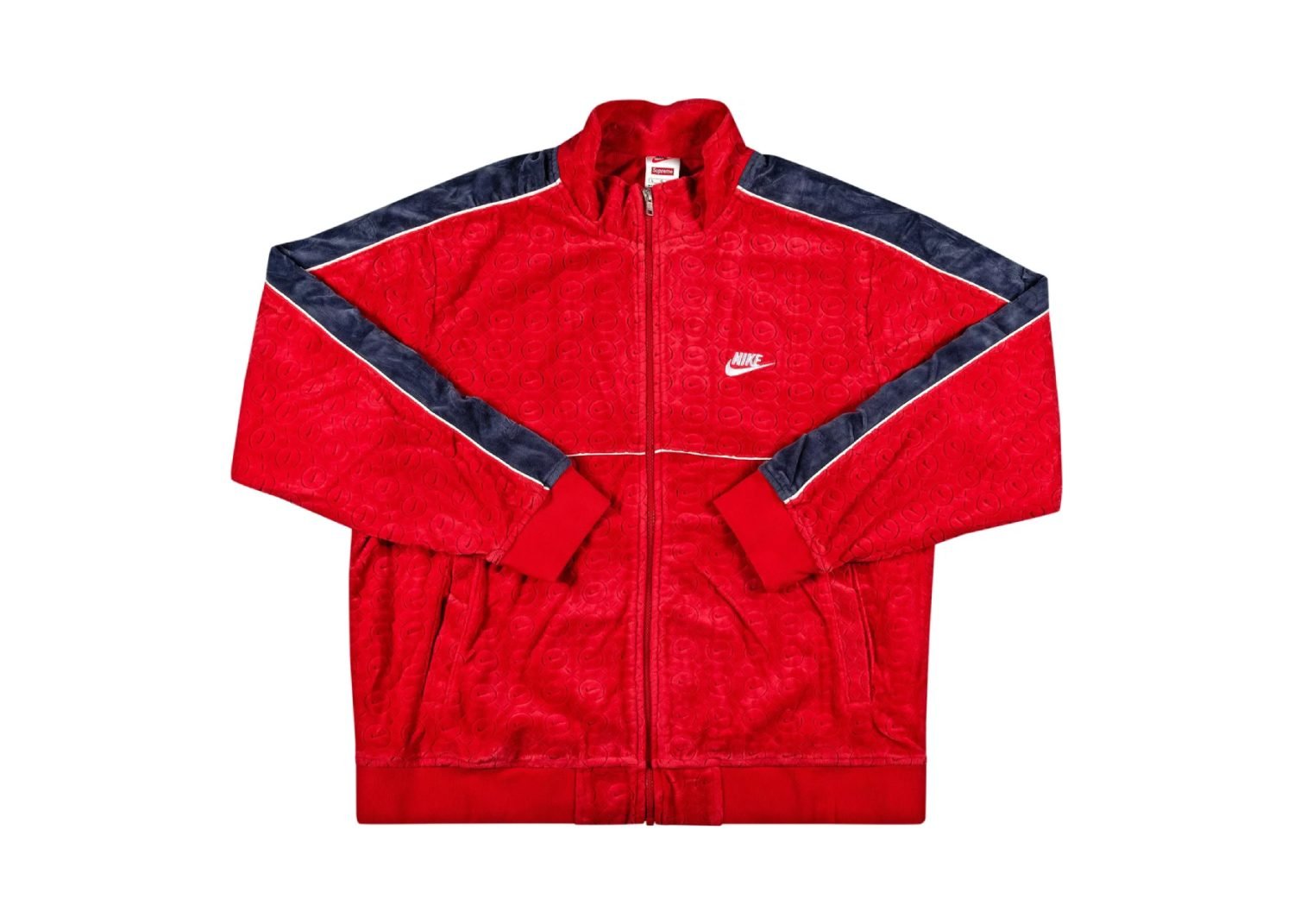 supreme nike velour track jacket red