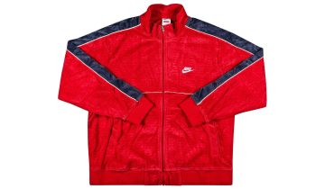 Supreme Nike Velour Track Jacket Red