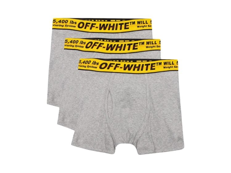 off white classic industrial tripack boxers melange grey
