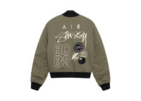 Stussy x Nike Reversible Varsity Jacket Medium Olive/Bright Mandarin