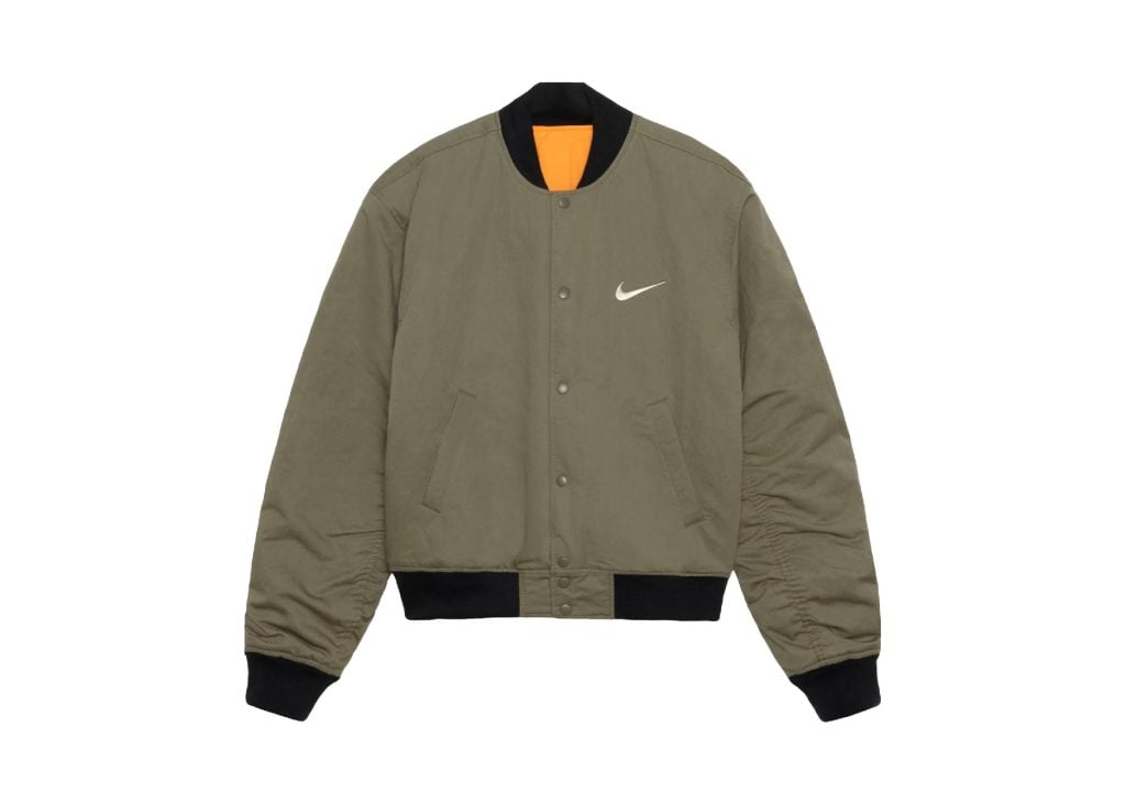 Stüssy MA-1ジャケット オリーブ Nike コラボ　クリーニング済み Stussy x Nike Reversible Varsity Jacket Medium Olive/Bright