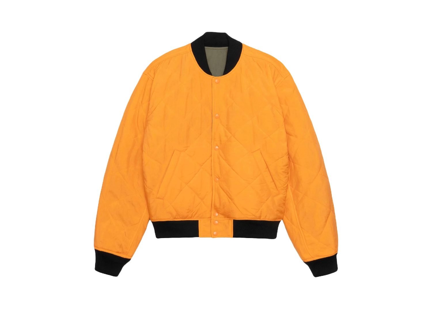 stussy x nike reversible varsity jacket medium olive:bright mandarin4