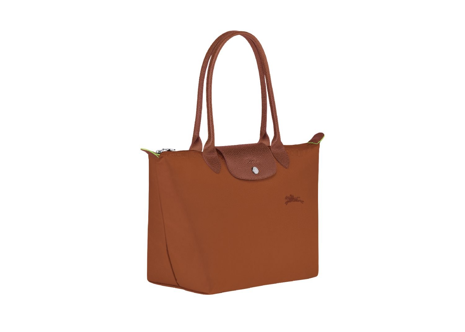 longchamp le pliage green medium tote bag cognac2