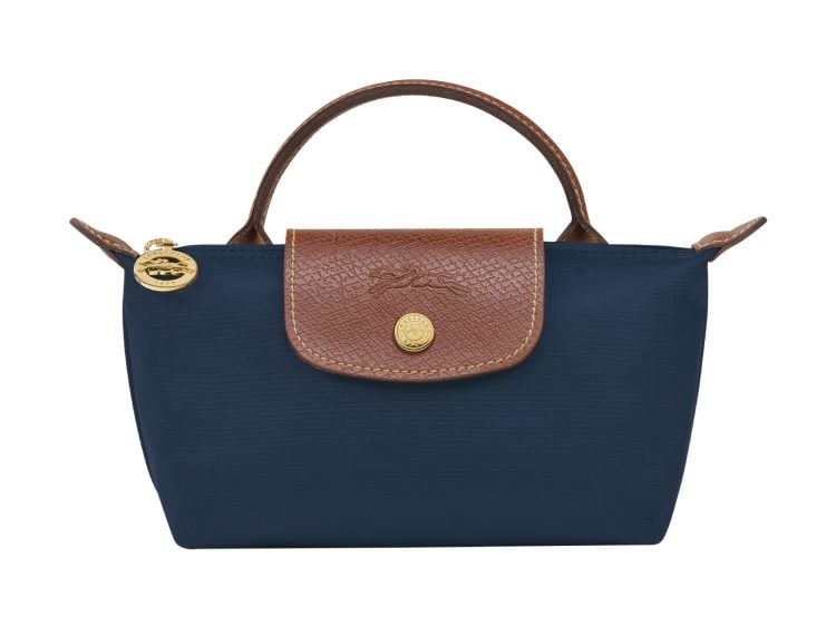 longchamp le pliage original pouch with handle navy