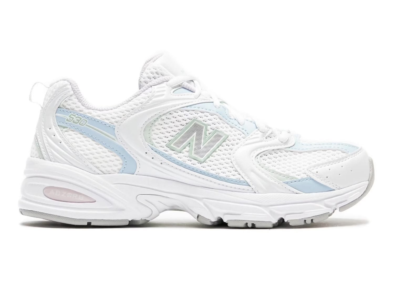 new balance 530 white light chrome blue clay ash