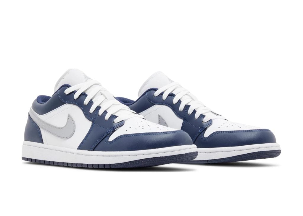 Nike Air Jordan 1 Low Wolf Grey Midnight Navy - 553558-141