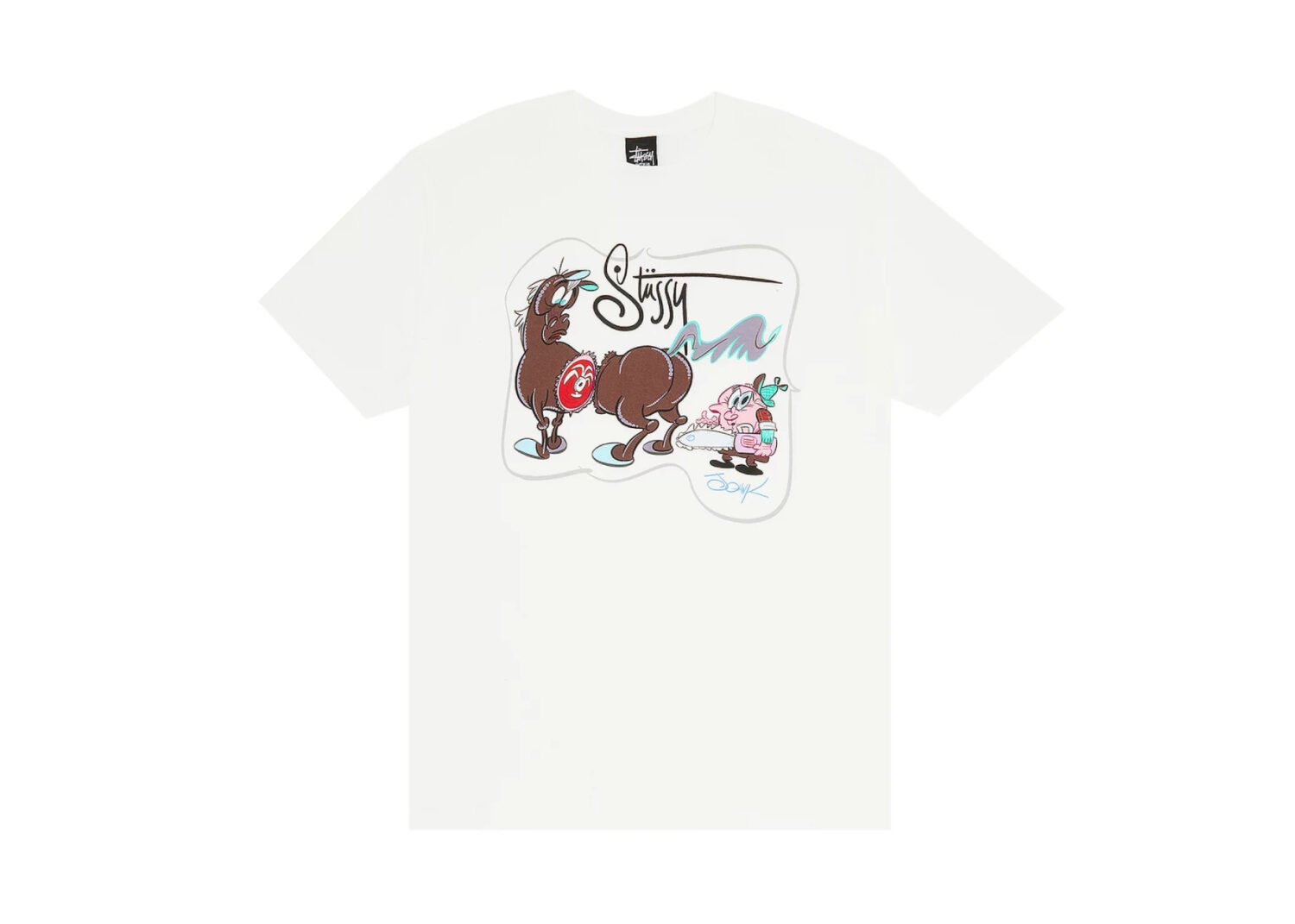 stussy john k horse tee white