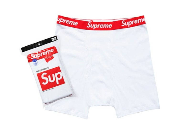 supreme hanes boxer briefs (4 pack) white