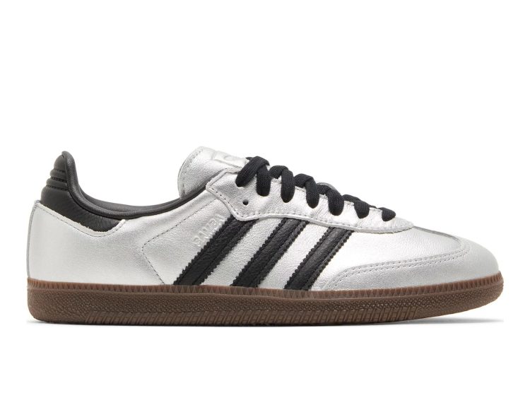 adidas samba og silver metallic black gum (w)