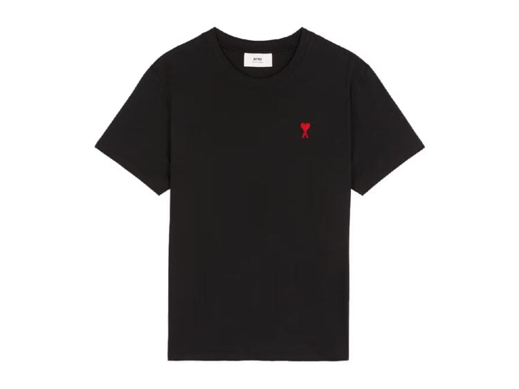 ami paris ami de coeur classic fit t shirt black:red