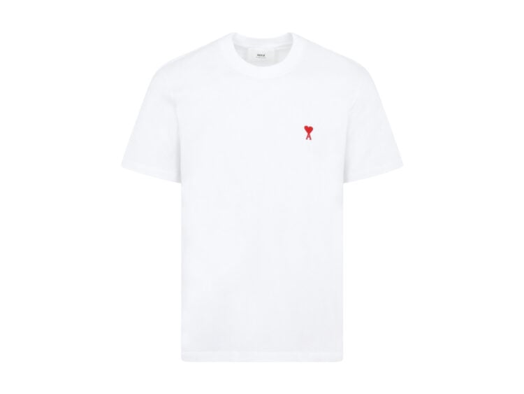 ami paris ami de coeur classic fit t shirt white:red